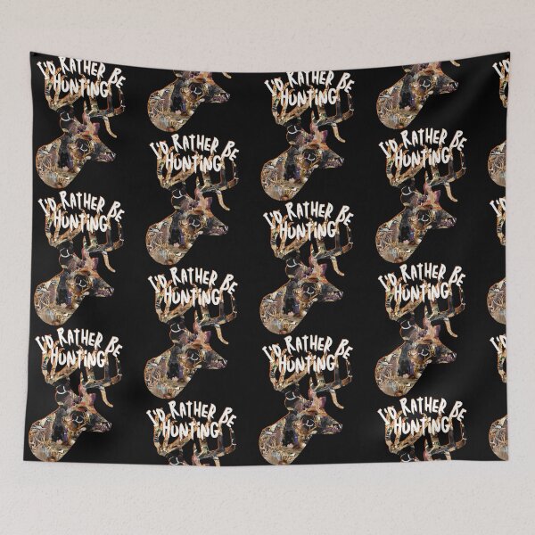 Item preview, I'd Rather Be Deer Hunting, Whitetail Trophy Buck Wildlife Collage designed and sold by LifeCrush.