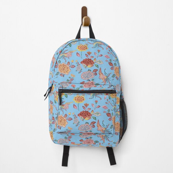 Item preview, ree Peonies and Peacocks Pattern (sky blue) | Japanese Art designed and sold by andydavistech.