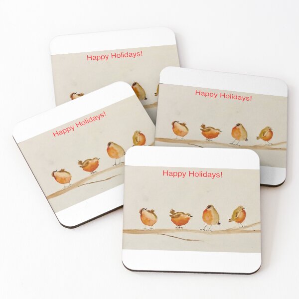 Item preview, Christmas robins.  designed and sold by watercolorsLiz.