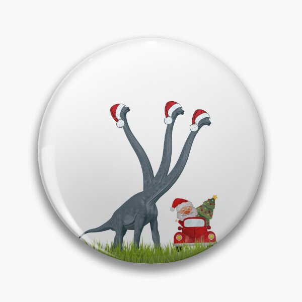 Item preview, Dinosaur Christmas with Santa Claus 2 | 3-necked dinosaur | Merry Xmas designed and sold by CosmicStory.