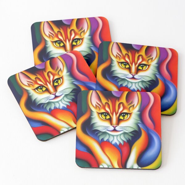 Item preview, Colorful cats designed and sold by FineArtworld7.