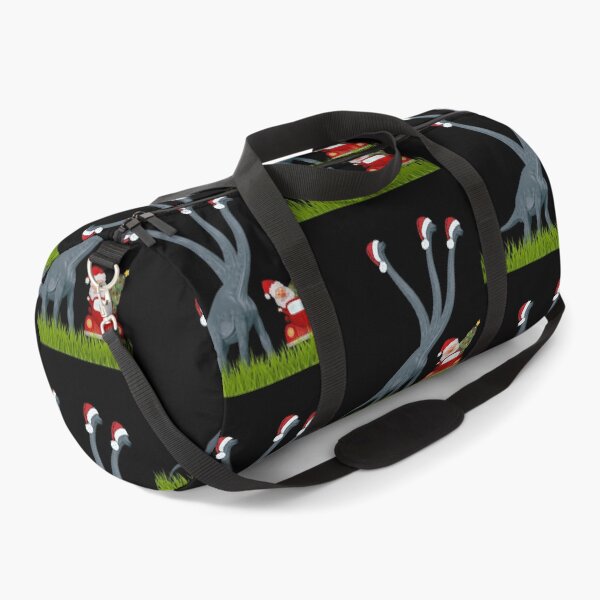 Item preview, Dinosaur Christmas with Santa Claus 2 (in black) | 3-necked dinosaur | Merry Xmas designed and sold by CosmicStory.