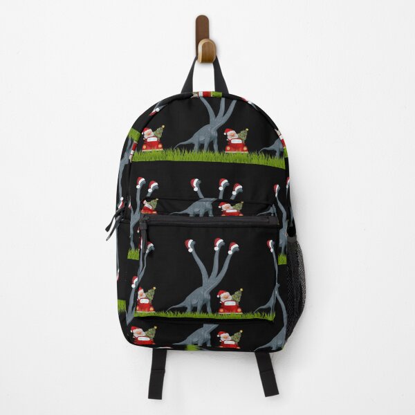 Item preview, Dinosaur Christmas with Santa Claus 2 (in black) | 3-necked dinosaur | Merry Xmas designed and sold by CosmicStory.