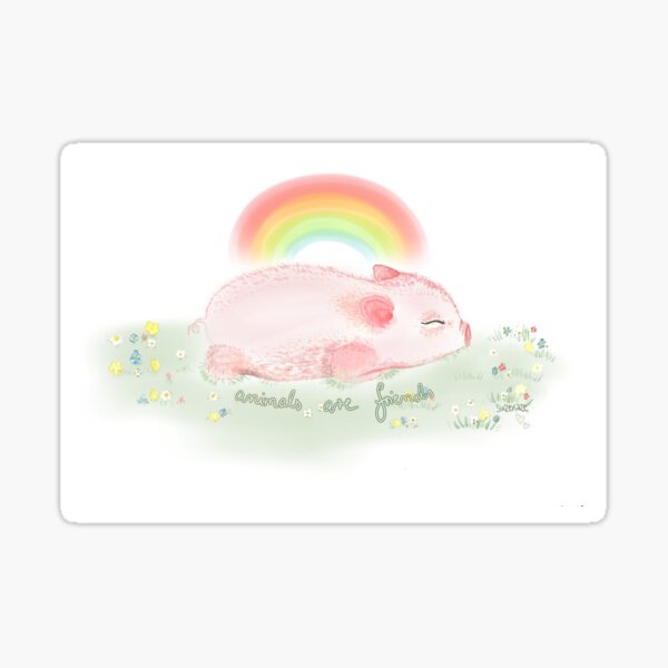 Artikel-Vorschau von Schweinchen unterm Regenbogen - animals are friends, designt und verkauft von suzekaze.