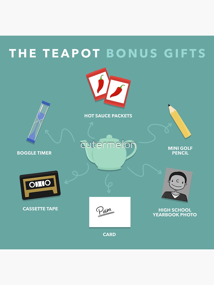 "The Office Teapot Bonus Gifts" Sticker for Sale by cutermelon Redbubble
