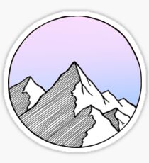 Mountains with Cool Color Gradient Sticker