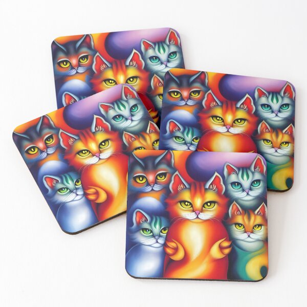 Item preview, Colorful cats designed and sold by FineArtworld7.