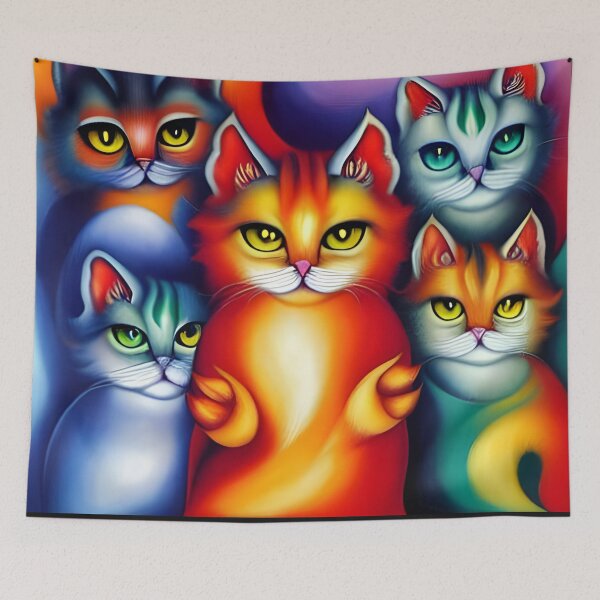 Item preview, Colorful cats designed and sold by FineArtworld7.