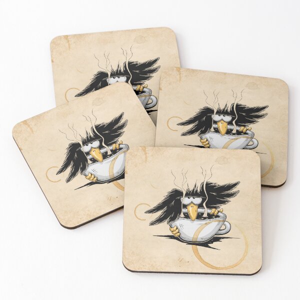 Item preview, Grumpy Crow Raven In Coffee Fun designed and sold by Skizzenmonster.