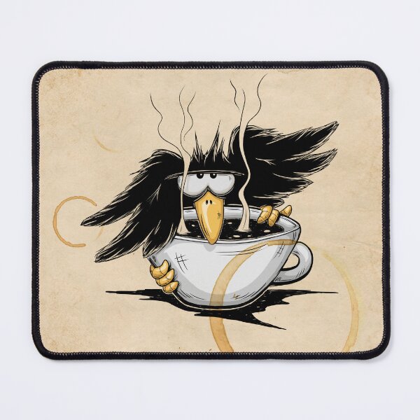 Item preview, Grumpy Crow Raven In Coffee Fun designed and sold by Skizzenmonster.