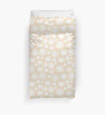 White on Beige Wana Duvet Cover