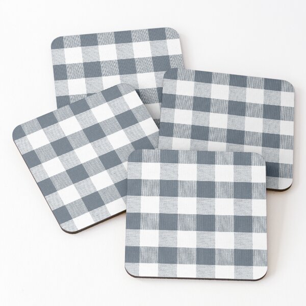Item preview, Dark Orion Blue gingham fabric pattern designed and sold by coverinlove.