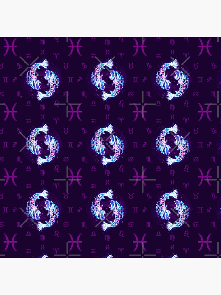 Pisces Zodiac Lightburst - Tiled by ifourdezign