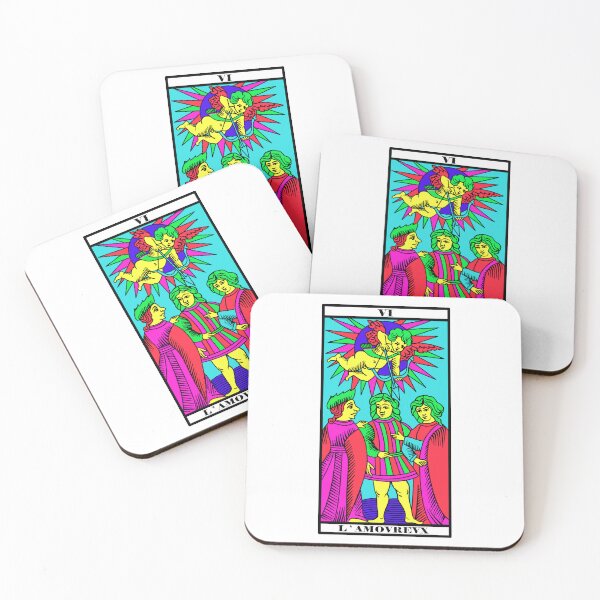 Item preview, The Lovers in Neon - Tarot de Marseille designed and sold by Rebel Journey.