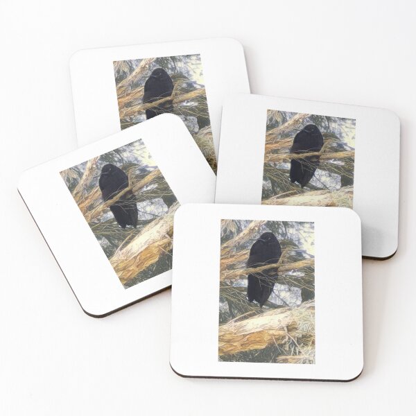 Item preview, Black raven in the tree designed and sold by FlossOrFi.