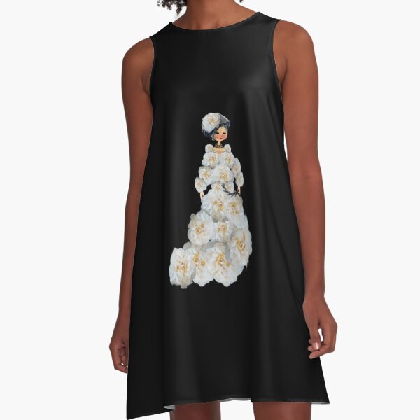 Blanche Pivoine Robe trapèze