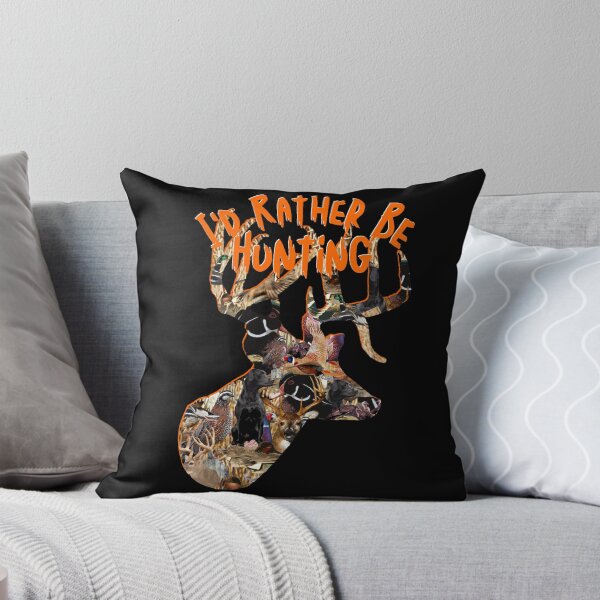Item preview, I'd Rather Be Hunting, Whitetail Buck Deer, Wildlife Collage designed and sold by LifeCrush.