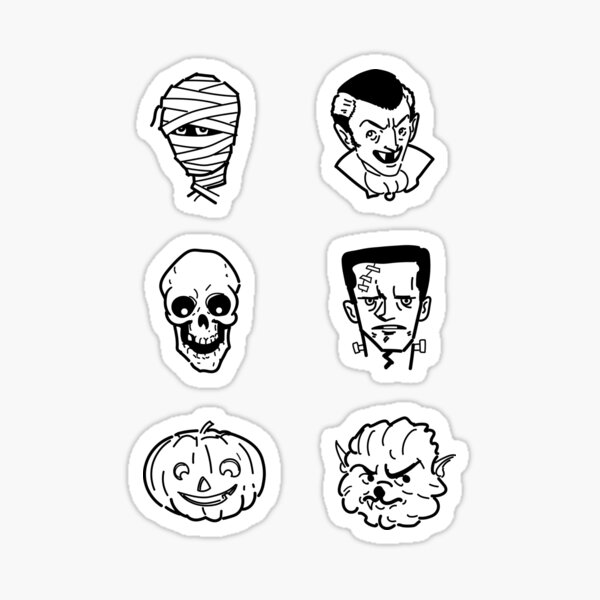 Scary monsters! Black and White Sticker