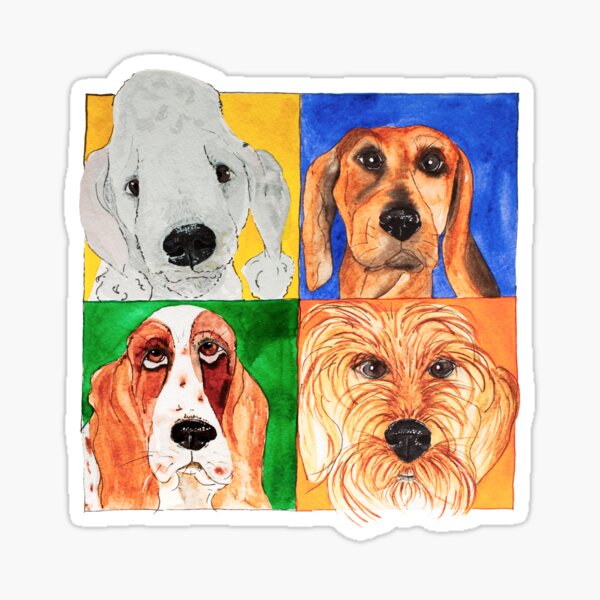 Four Dogs Sticker