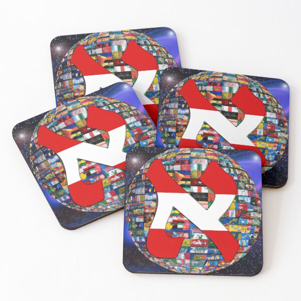 Item preview, Austria Alef Flag designed and sold by kabbalahart.