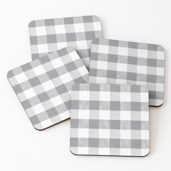 Item preview, Silver Sharkskin gingham fabric pattern designed and sold by coverinlove.