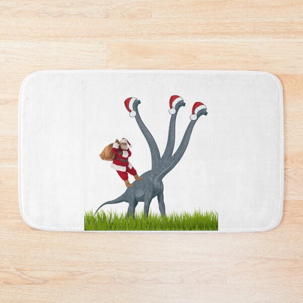 Item preview, Dinosaur Christmas with Santa Claus 3 | 3-necked dinosaur | Merry Xmas designed and sold by CosmicStory.