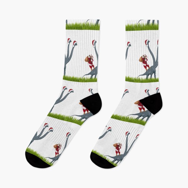 Item preview, Dinosaur Christmas with Santa Claus 3 | 3-necked dinosaur | Merry Xmas designed and sold by CosmicStory.