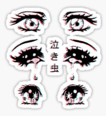 Crying Anime Eyes Stickers Redbubble