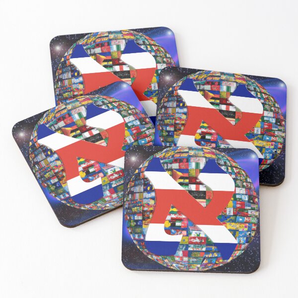 Item preview, Costa Rica Alef Flag designed and sold by kabbalahart.