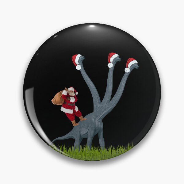 Item preview, Dinosaur Christmas with Santa Claus 3 (in black) | 3-necked dinosaur | Merry Xmas designed and sold by CosmicStory.