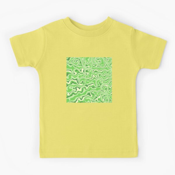 Simple Modern Wave Wiggle Color Design - Cream Green Kids T Shirt