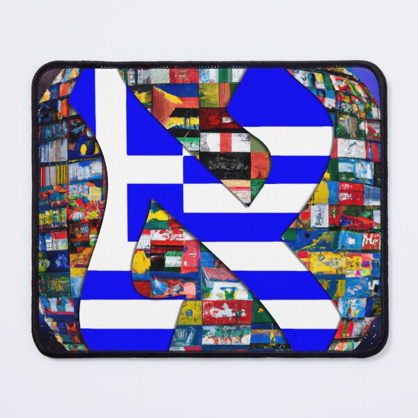 Item preview, Greece Alef Flag designed and sold by kabbalahart.
