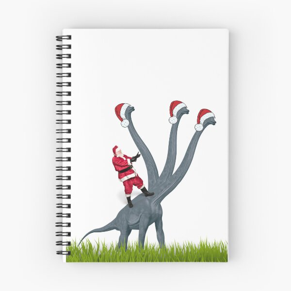 Item preview, Dinosaur Christmas with Santa Claus 4 | 3-necked dinosaur | Merry Xmas designed and sold by CosmicStory.
