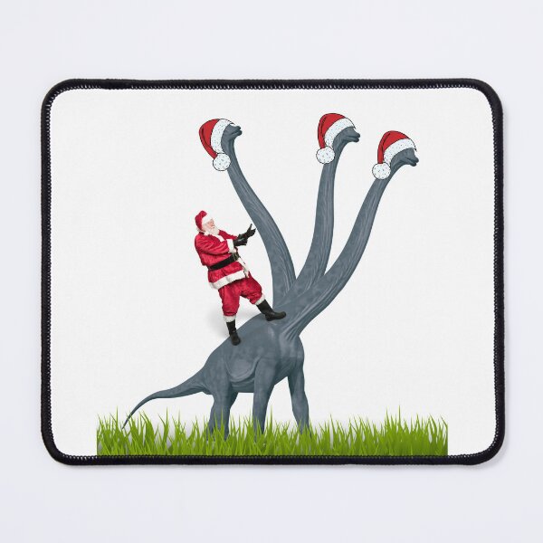 Item preview, Dinosaur Christmas with Santa Claus 4 | 3-necked dinosaur | Merry Xmas designed and sold by CosmicStory.