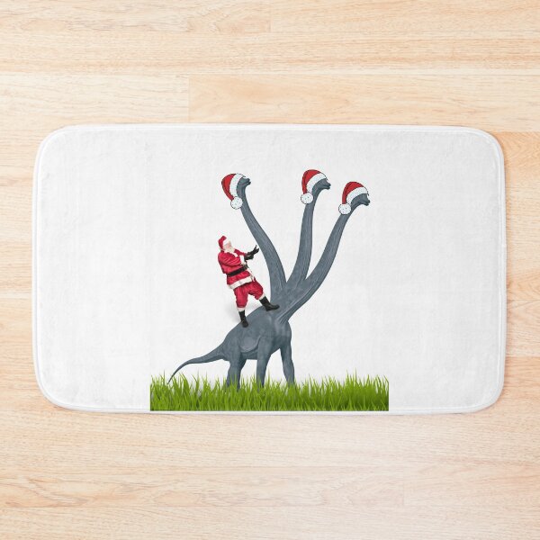 Item preview, Dinosaur Christmas with Santa Claus 4 | 3-necked dinosaur | Merry Xmas designed and sold by CosmicStory.