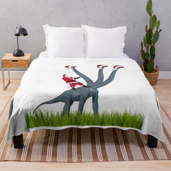 Item preview, Dinosaur Christmas with Santa Claus 4 | 3-necked dinosaur | Merry Xmas designed and sold by CosmicStory.