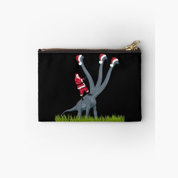 Item preview, Dinosaur Christmas with Santa Claus 4 (in black) | 3-necked dinosaur | Merry Xmas designed and sold by CosmicStory.