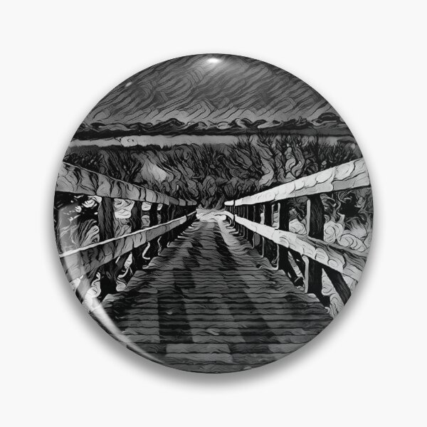 Item preview, The Old Beach Steps (Black and White) - Art from the Beach Collection - spcreationsco22 designed and sold by SpCreationsCo22.