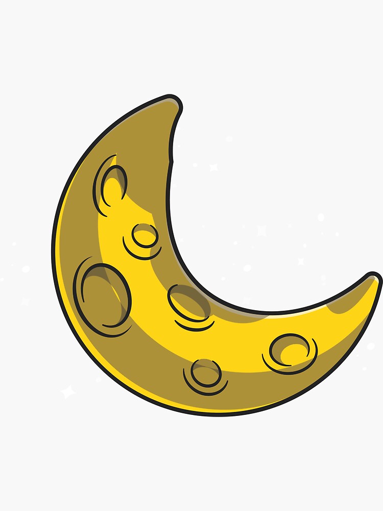 "Sleepy moon in a starry night sky" Sticker for Sale by diyaeART