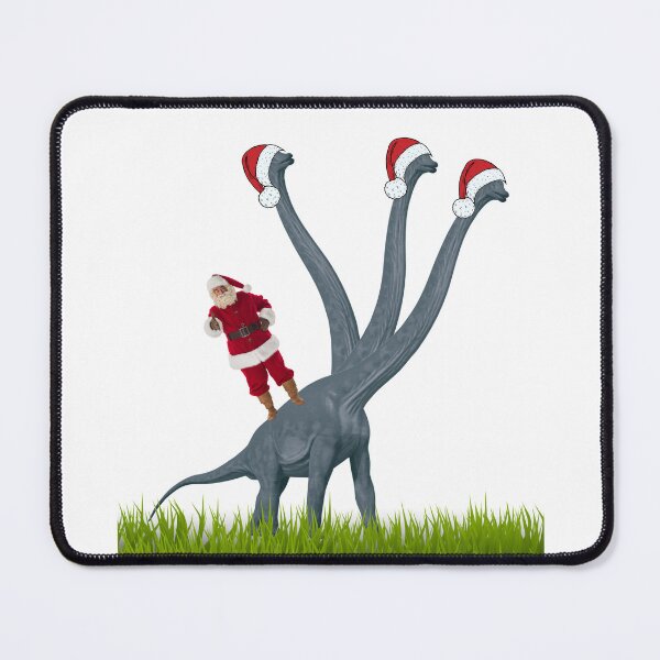 Item preview, Dinosaur Christmas with Santa Claus 5 | 3-necked dinosaur | Merry Xmas designed and sold by CosmicStory.