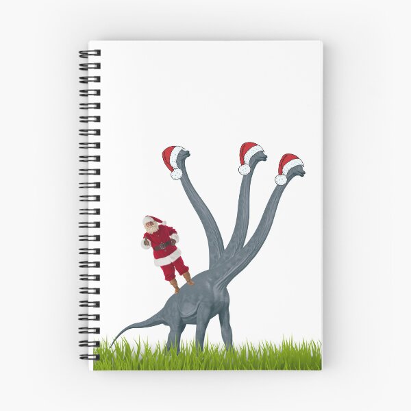 Item preview, Dinosaur Christmas with Santa Claus 5 | 3-necked dinosaur | Merry Xmas designed and sold by CosmicStory.