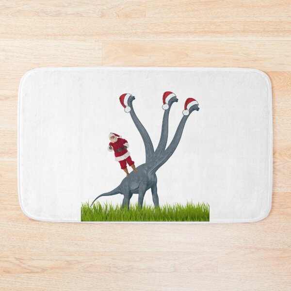 Item preview, Dinosaur Christmas with Santa Claus 5 | 3-necked dinosaur | Merry Xmas designed and sold by CosmicStory.