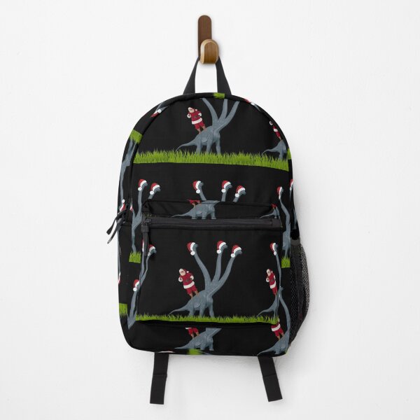 Item preview, Dinosaur Christmas with Santa Claus 5 (in black) | 3-necked dinosaur | Merry Xmas designed and sold by CosmicStory.