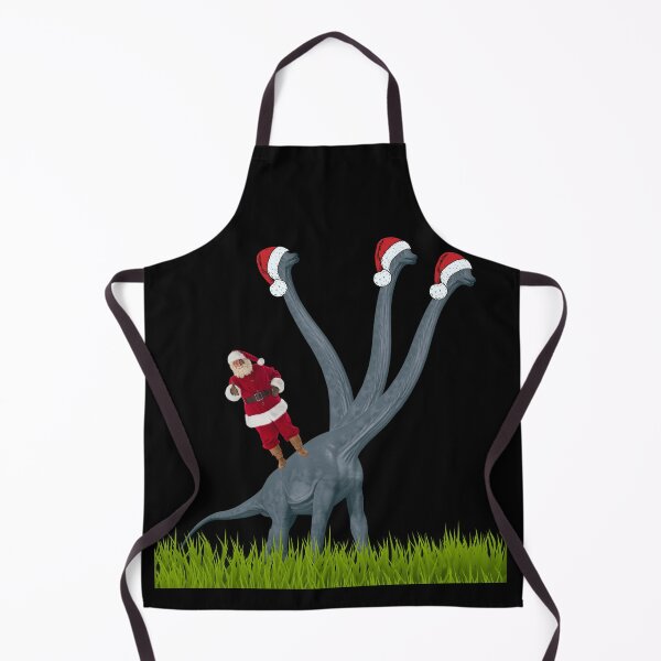 Item preview, Dinosaur Christmas with Santa Claus 5 (in black) | 3-necked dinosaur | Merry Xmas designed and sold by CosmicStory.