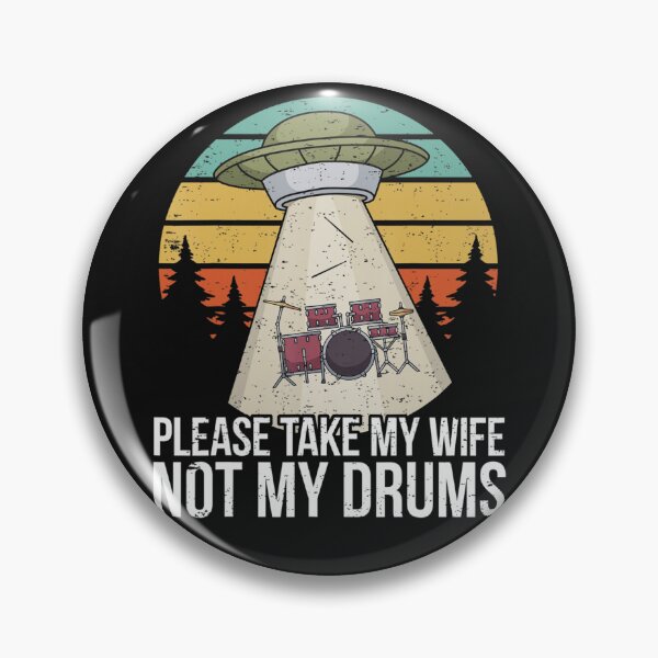 Item preview, Funny Drummer Drumming Drum Kit Percussion I Wife Ufo Aliens designed and sold by hieuhieustore.