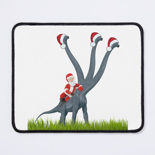 Item preview, Dinosaur Christmas with Santa Claus 6 | 3-necked dinosaur | Merry Xmas designed and sold by CosmicStory.
