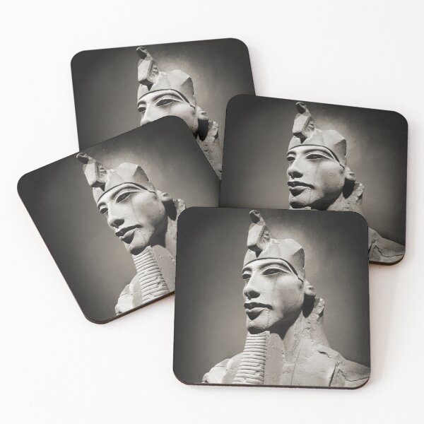 Item preview, Pharaoh Akhenaten, Black and white, vintage, archaeological museum in Luxor, ancient Egypt photography designed and sold by art-of-egypt.