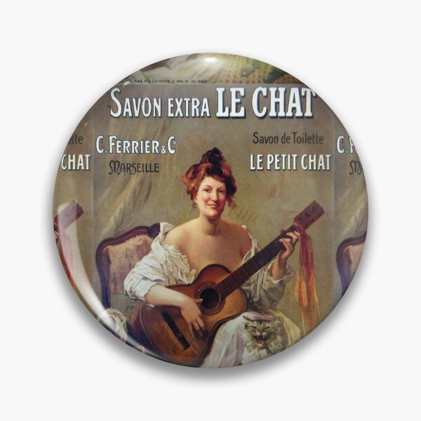 Item preview, Le Savon, Restored French Soap poster, Guitar Musician with Cat designed and sold by JonDelorme.