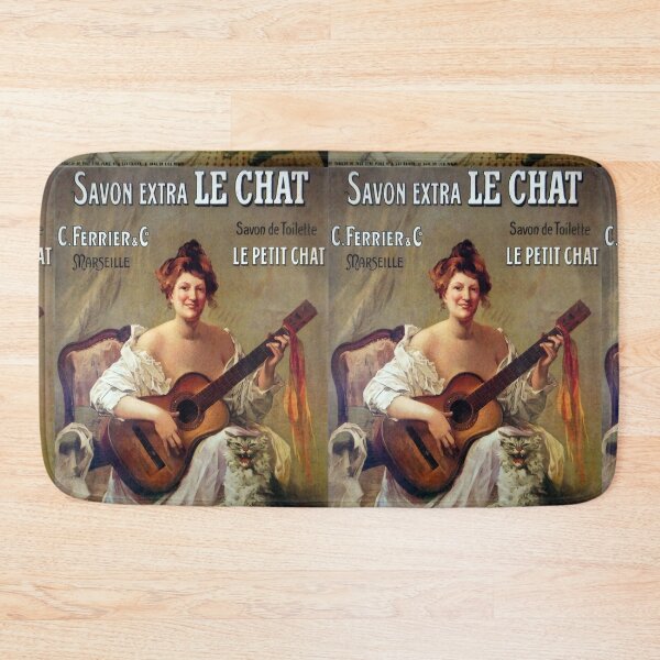 Item preview, Le Savon, Restored French Soap poster, Guitar Musician with Cat designed and sold by JonDelorme.