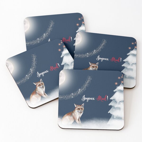 Joyeux Noel Avec Le Renard Roux Coasters (Set of 4)